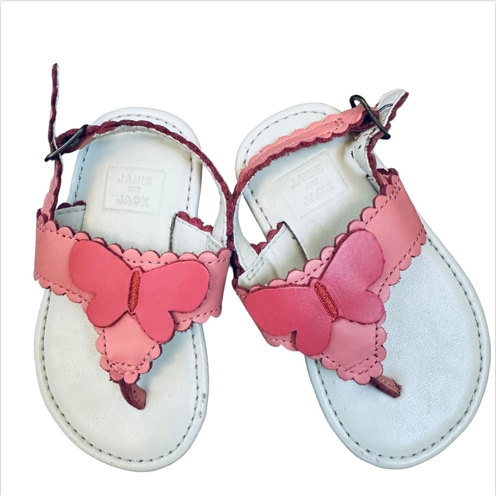 Janie and Jack Butterfly Garden Leather Sandals size 4